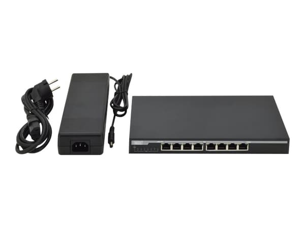 DIGITUS Professional DN-95340 - Switch - 8 x 10/100/1000 (PoE) - skrivbordsmodell - PoE (131 W)