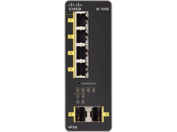 Cisco Industrial Ethernet 1000 Series - Switch - Administrerad - 4 x 10/100/1000 (PoE+) + 2 x 1000Base-X SFP (upplänk) - DIN-skenmonterbar - PoE+ - l