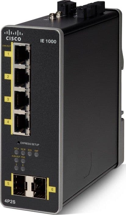 Cisco Industrial Ethernet 1000 Series - Switch - Administrerad - 4 x 10/100/1000 (PoE+) + 2 x 1000Base-X SFP (upplänk) - DIN-skenmonterbar - PoE+ - l