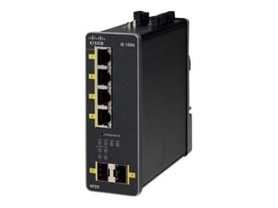 Cisco Industrial Ethernet 1000 Series - Switch - Administrerad - 4 x 10/100/1000 (PoE+) + 2 x 1000Base-X SFP (upplänk) - DIN-skenmonterbar - PoE+ - l Svart