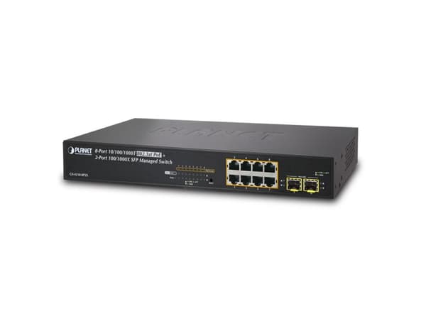 PLANET GS-4210-8P2S - Switch - L4 - Administrerad - 8 x 10/100/1000 (PoE+) + 2 x SFP - rackmonterbar - PoE+ (120 W)