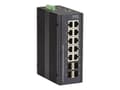 Miniatyrbilde 2 av 5: Black Box Industrial Managed Ethernet Switch - Switch - Styrt - 10 x 10/100/1000 + 4 x SFP - stasjonær, DIN-skinnemonterbar, veggmonterbar
