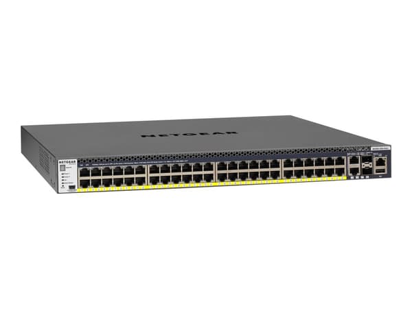 NETGEAR M4300-52G-PoE+ - Switch - L3 - Administrerad - 2 x 10/100/1000/10000 + 2 x 10 Gigabit SFP+ + 48 x 10/100/1000 (PoE+) - främre till bakre luft