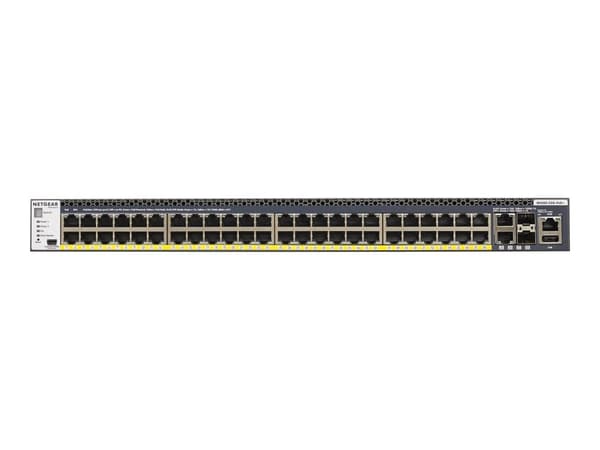 NETGEAR M4300-52G-PoE+ - Switch - L3 - Administrerad - 2 x 10/100/1000/10000 + 2 x 10 Gigabit SFP+ + 48 x 10/100/1000 (PoE+) - främre till bakre luft