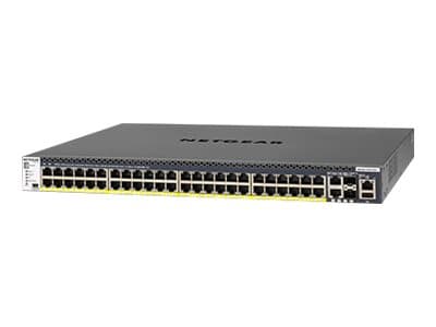 NETGEAR M4300-52G-PoE+ - Switch - L3 - Administrerad - 2 x 10/100/1000/10000 + 2 x 10 Gigabit SFP+ + 48 x 10/100/1000 (PoE+) - främre till bakre luft