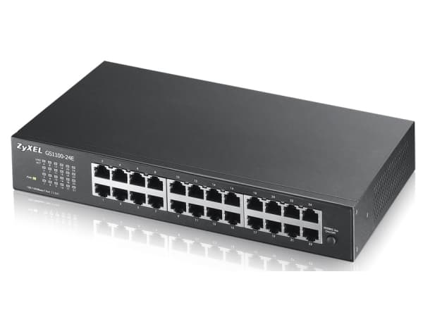 Zyxel GS-1100-24E - Kytkin - hallitsematon - 24 x 10/100/1000 - työpöydälle, telineeseen tai seinään asennettava