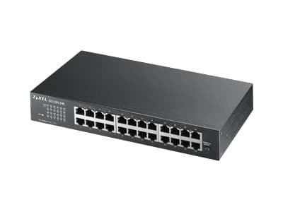 Zyxel GS-1100-24E - Kytkin - hallitsematon - 24 x 10/100/1000 - työpöydälle, telineeseen tai seinään asennettava musta