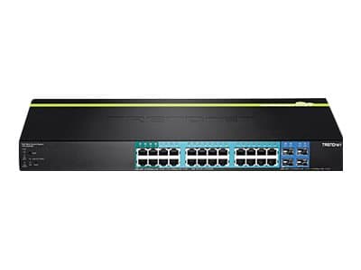 TRENDnet TPE TPE-2840WS 28-Port Gigabit Web Smart PoE+ Switch - Switch - Styrt - 4 x 10/100/1000 (PoE+) + 20 x 10/100/1000 (PoE) + 4 x SFP - stasjonæ