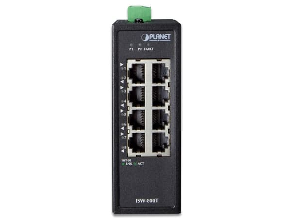 PLANET ISW-800T, Uhåndtert, L2, Fast Ethernet (10/100), Full tosidig, Kan monteres på vegg