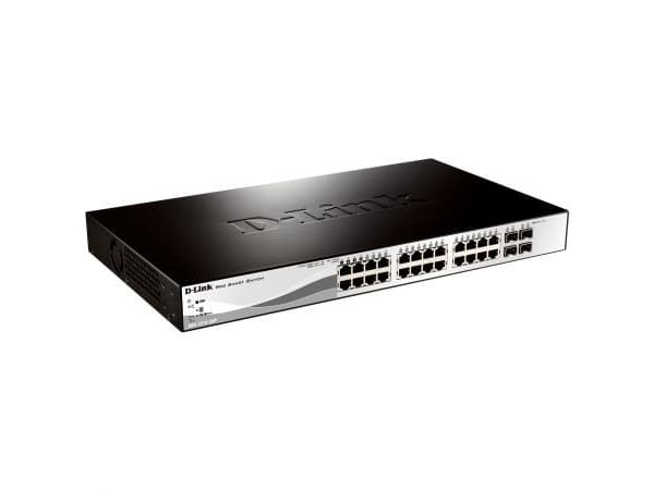 D-Link DGS 1210-28MP - Switch - Administrerad - 24 x 10/100/1000 (PoE+) + 4 x Gigabit SFP - skrivbordsmodell, rackmonterbar - PoE+