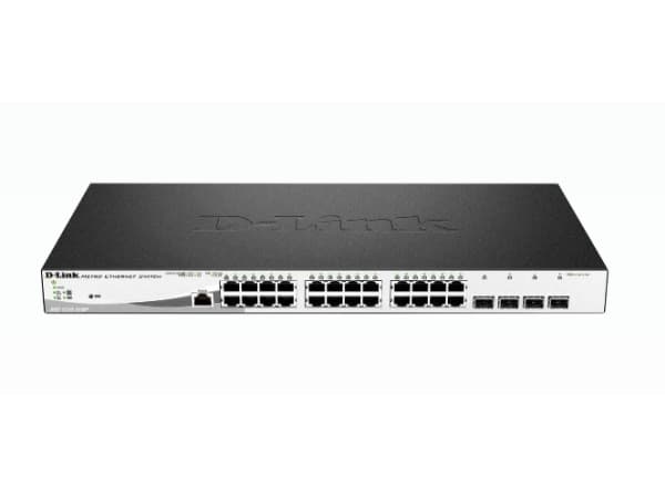 D-Link DGS 1210-28MP - Switch - Administrerad - 24 x 10/100/1000 (PoE+) + 4 x Gigabit SFP - skrivbordsmodell, rackmonterbar - PoE+