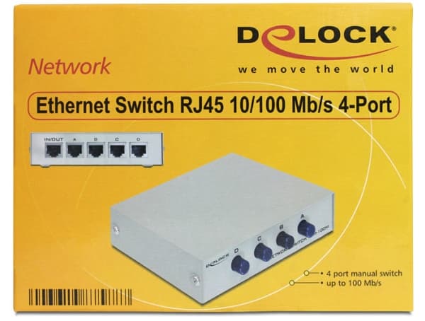 Delock - Switch - 4 x 10/100 - skrivbordsmodell
