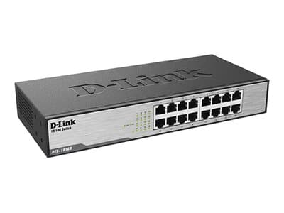 D-Link DES 1016D - Switch - 16 x 10/100 - skrivbordsmodell