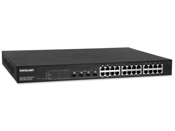 Intellinet 561372, Administreret, Gigabit Ethernet (10/100/1000), Fuld duplex, Strøm over Ethernet (PoE), Stativ-montering