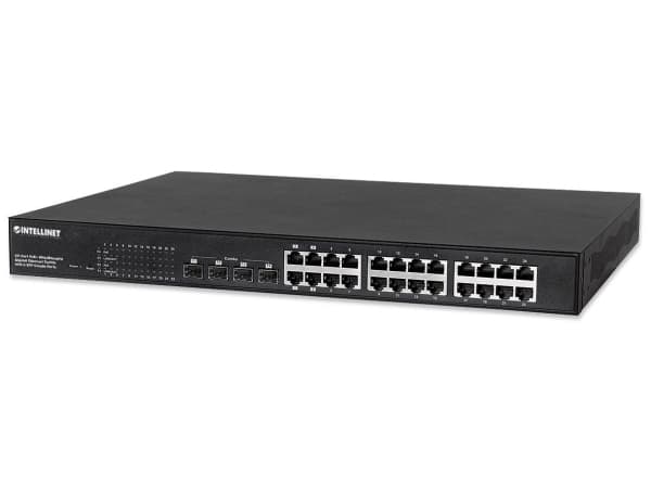 Intellinet 561372, Administreret, Gigabit Ethernet (10/100/1000), Fuld duplex, Strøm over Ethernet (PoE), Stativ-montering