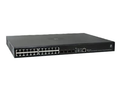 LevelOne GTL-2691 - Switch - Administrerad - 24 x 10/100/1000 + 4 x kombinations-SFP - rackmonterbar Svart