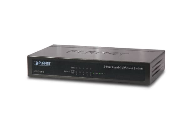 PLANET GSD-503 - Switch - 5 x 10/100/1000 - skrivbordsmodell