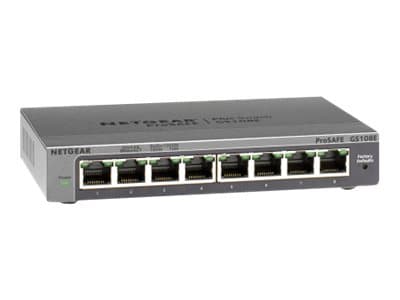 NETGEAR Plus GS108Ev3 - Switch - ohanterad - 8 x 10/100/1000 - skrivbordsmodell, väggmonterbar