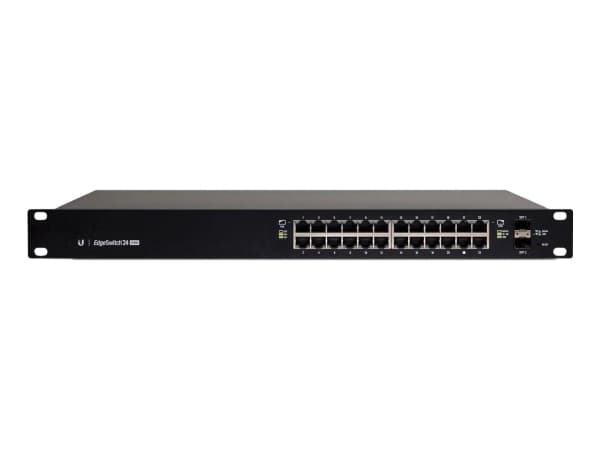 Ubiquiti EdgeSwitch 24 - Switch - L3 - Administreret - 24 x 10/100/1000 (PoE+) + 2 x Gigabit SFP - monterbar på stativ - PoE+