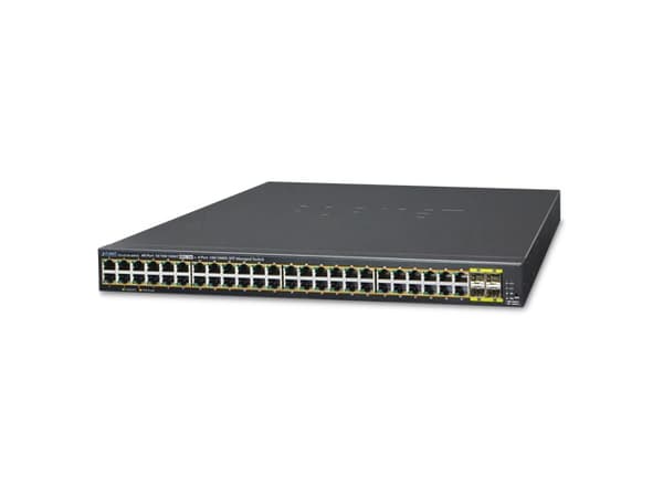 PLANET GS-4210-48P4S - Switch - Administrerad - 24 x 10/100/1000 (PoE+) + 4 x Fast Ethernet/Gigabit SFP - skrivbordsmodell, rackmonterbar - PoE+ (440