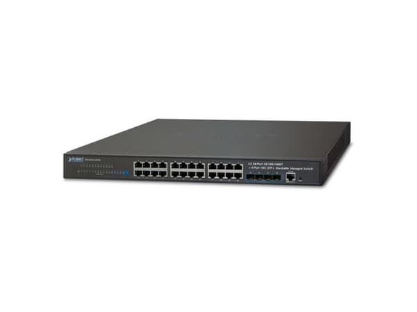 PLANET SGS-6341-24T4X, hanterad, L3, Gigabit Ethernet (10/100/1000), Full duplex, Rackmontering, 1U
