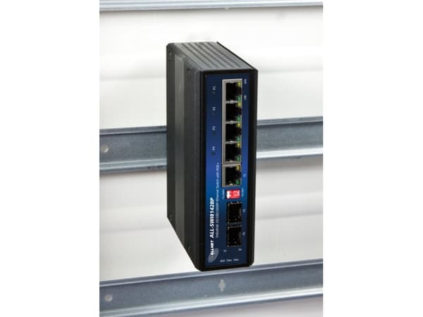 ALLNET 134037, Uhåndtert, Gigabit Ethernet (10/100/1000), Full tosidig, Strøm over Ethernet (PoE), Rack-montering, Kan monteres på vegg Sort