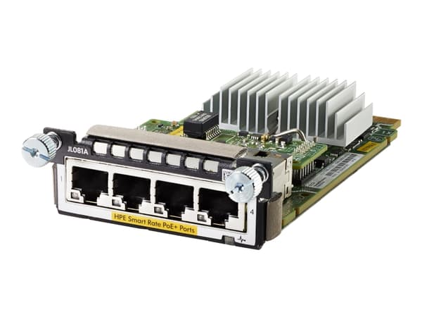 HPE Aruba 3810M/2930M Smart Rate Module - Expansionsmodul - 1/2.5/5/10GBase-T (PoE+) x 4 - för HPE Aruba 2930M 24, 2930M 48, 3810, 3810M 16, 3810M 24
