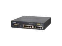 PLANET GSD-804P, Hallitsematon, Gigabit Ethernet (10/100/1000), Täysin kaksipuolinen, Power over Ethernet -tuki, Telineasennus, 1U