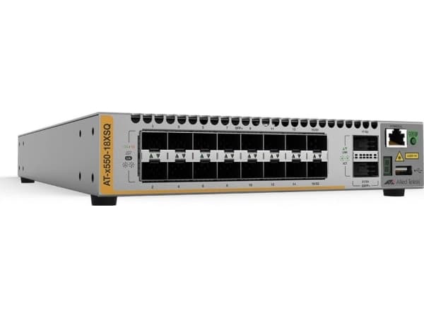 Allied Telesis AT X550-18XTQ - Switch - L3 - smart - 16 x 10 Gigabit SFP+ + 2 x 40 Gigabit QSFP+ (opplenke) - rackmonterbar - AC 90 - 260 V
