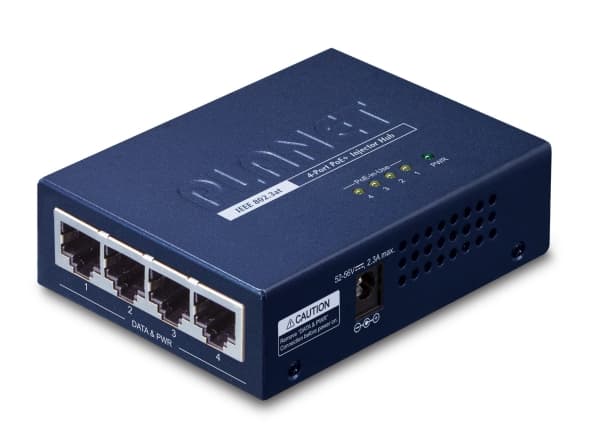 PLANET HPOE-460 - Strøminjektor - AC 100-240 V - 120 watt - Ethernet 10/100/1000 - utgangskontakter: 4