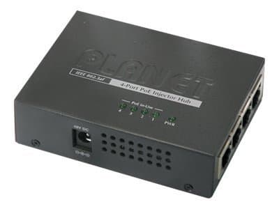 PLANET HPOE-460 - Strøminjektor - AC 100-240 V - 120 watt - Ethernet 10/100/1000 - utgangskontakter: 4 Blå