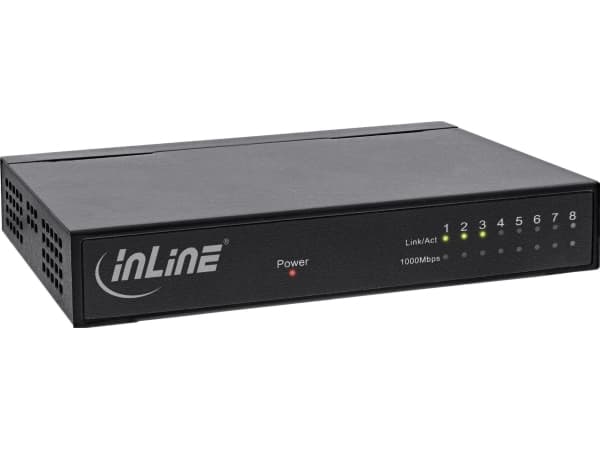 InLine 32308M, Gigabit Ethernet (10/100/1000), Full tosidig, Kan monteres på vegg