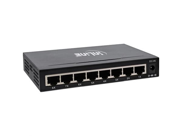 InLine 32308M, Gigabit Ethernet (10/100/1000), Full tosidig, Kan monteres på vegg