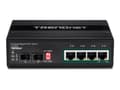 Miniatyrbild 5 av 5: TRENDnet TI-PG62B - Switch - ohanterad - 4 x 10/100/1000 (PoE+) + 2 x Gigabit SFP - DIN-skenmonterbar, väggmonterbar - PoE+ (120 W) - likström - TAA-