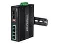 Miniatyrbild 2 av 5: TRENDnet TI-PG62B - Switch - ohanterad - 4 x 10/100/1000 (PoE+) + 2 x Gigabit SFP - DIN-skenmonterbar, väggmonterbar - PoE+ (120 W) - likström - TAA-