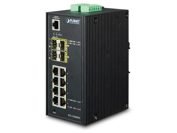 PLANET IGS-12040MT, Hallittu, L2+, Gigabit Ethernet (10/100/1000), Täysin kaksipuolinen, Seinäkiinnitteinen