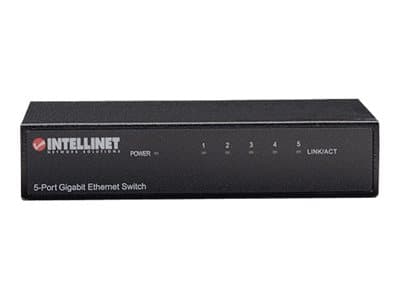 Intellinet 5-Port Gigabit Ethernet Switch, Metal, Box - Switch - 5 x 10/100/1000 - skrivbordsmodell