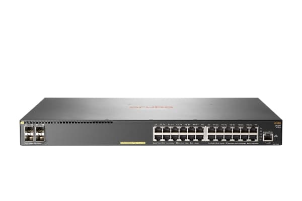HPE Aruba 2930F 24G PoE+ 4SFP+ - Switch - L3 - Styrt - 24 x 10/100/1000 (PoE+) + 4 x 1 Gigabit / 10 Gigabit SFP+ (opplink) - rackmonterbar - PoE+ (37