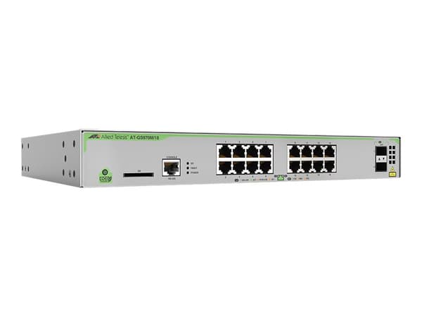 Allied Telesis AT-GS970M/18-50, Hallittu, L3, Gigabit Ethernet (10/100/1000), Telineasennus, 1U