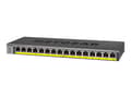 Miniatyrbild 1 av 5: NETGEAR GS116LP - Switch - 16 x 10/100/1000 (PoE+) - skrivbordsmodell, rackmonterbar, väggmonterbar - PoE+ (76 W) - likström