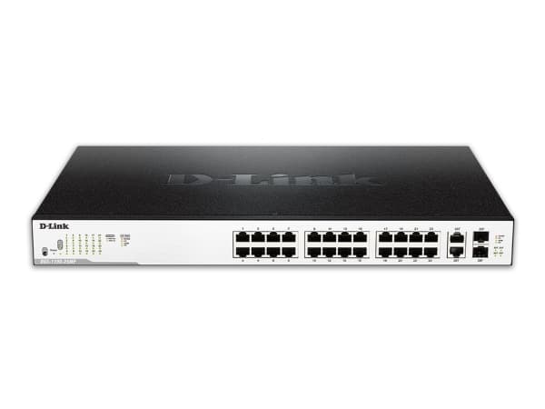 D-Link Smart+ DGS-1210-26 - Switch - smart - 24 x 10/100/1000 + 2 x Gigabit SFP - skrivbordsmodell, rackmonterbar