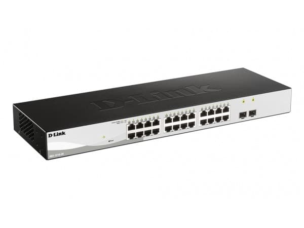 D-Link Smart+ DGS-1210-26 - Switch - smart - 24 x 10/100/1000 + 2 x Gigabit SFP - skrivbordsmodell, rackmonterbar