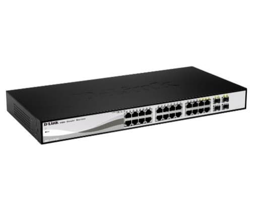 D-Link Smart+ DGS-1210-26 - Switch - smart - 24 x 10/100/1000 + 2 x Gigabit SFP - skrivbordsmodell, rackmonterbar