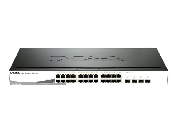 D-Link Web Smart DGS-1210-24 - Switch - Administrerad - 24 x 10/100/1000 + 4 x kombinations-SFP - skrivbordsmodell