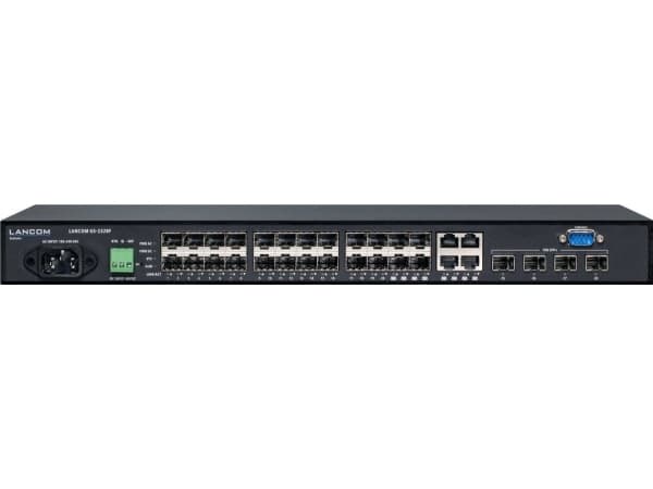 LANCOM GS-2328F - Switch - Styrt - 20 x Gigabit SFP + 4 x 1 Gigabit / 10 Gigabit SFP+ + 4 x kombo for Gigabit Ethernet/Gigabit SFP - stasjonær, rackm Sort