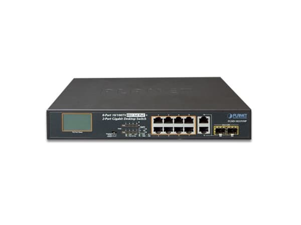 PLANET FGSD-1022VHP - Switch - ohanterad - 8 x 10/100 (PoE+) + 2 x kombinations-Gigabit SFP - skrivbordsmodell - PoE+ (120 W)