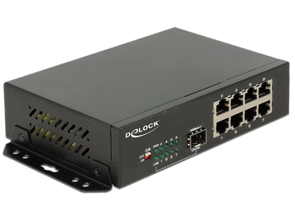 Delock - Switch - 8 x 10/100/1000 + 1 x SFP - skrivbordsmodell