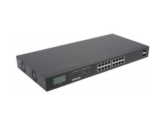 Intellinet 561259, Ohanterad, Gigabit Ethernet (10/100/1000), Full duplex, Strömförsörjning via Ethernet (PoE) stöd, Rackmontering