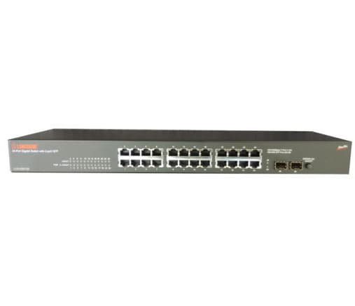 Longshine LCS-GS9126, Hallitsematon, Gigabit Ethernet (10/100/1000), Täysin kaksipuolinen, Telineasennus, 1U