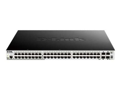 D-Link DGS 1510-52XMP - Switch - L3 - smart - 48 x 10/100/1000 (PoE+) + 4 x 10 Gigabit SFP+ - rackmonterbar - PoE+ (370 W)